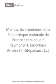 Manuscrits armeniens de la bibliotheque nationale de France 